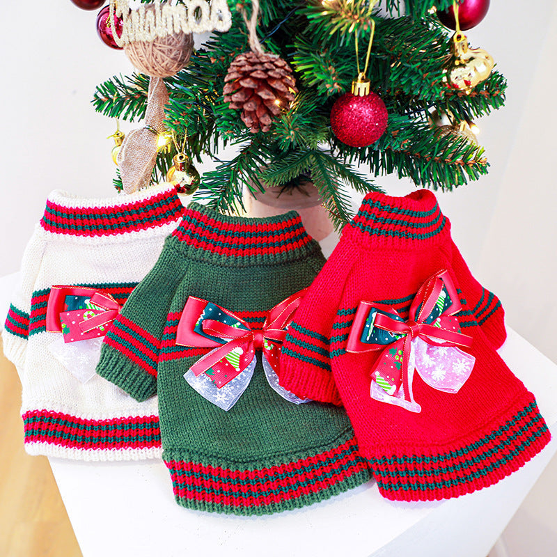 HKM-5257405 Cozy Christmas Sweater for Pets in Red and Green - Various Sizes Available