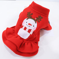 HKM-5257789 Red Christmas Princess Skirt for Dogs - Cotton Winter Apparel, Sizes XS to XL
