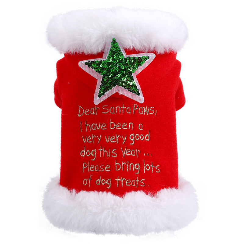 HKM-5257789 Red Christmas Princess Skirt for Dogs - Cotton Winter Apparel, Sizes XS to XL
