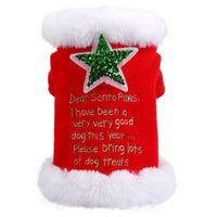 HKM-5257789 Red Christmas Princess Skirt for Dogs - Cotton Winter Apparel, Sizes XS to XL