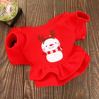 HKM-5257789 Red Christmas Princess Skirt for Dogs - Cotton Winter Apparel, Sizes XS to XL