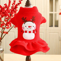 HKM-5257789 Red Christmas Princess Skirt for Dogs - Cotton Winter Apparel, Sizes XS to XL