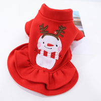 HKM-5257789 Red Christmas Princess Skirt for Dogs - Cotton Winter Apparel, Sizes XS to XL