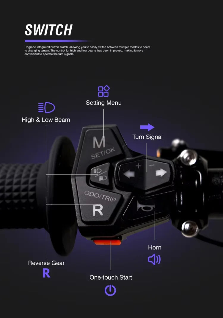 HKM-525779 2025 Electric Dirt Bike 72V 10kW Mid-Drive Full Suspension Max Speed 85KM/H 120KM Range Off-Road Motorcycle