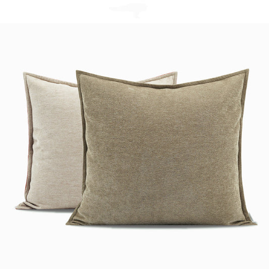 HKM-525779 Contrasting Color Imitation Cashmere Cushion - Modern Chinese Style Decorative Pillow in Various Sizes
