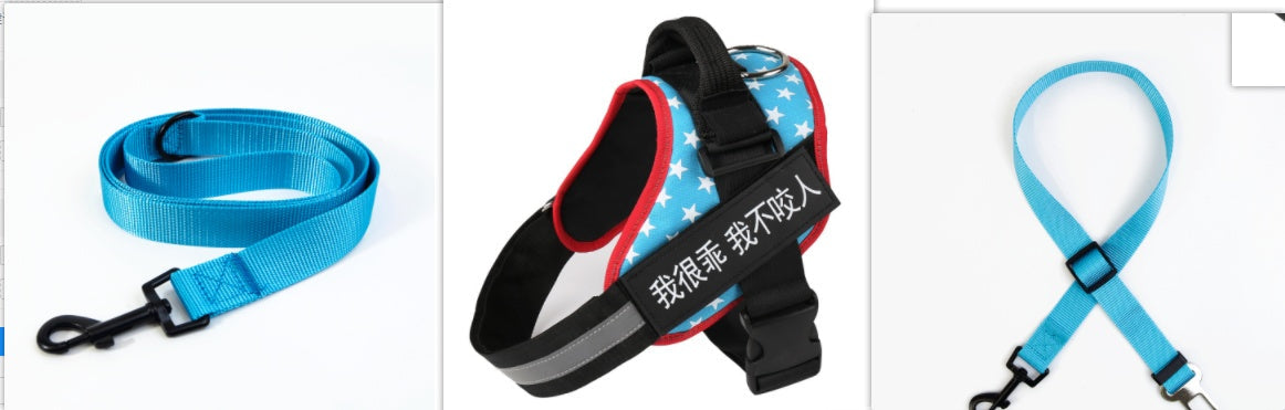 HKM-5258685 Durable Nylon Dog Leash with Reflective Design and Stainless Steel Ring