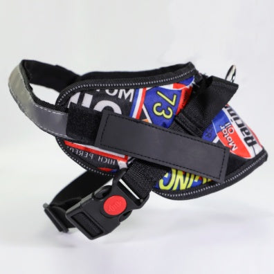 HKM-5258685 Durable Nylon Dog Leash with Reflective Design and Stainless Steel Ring