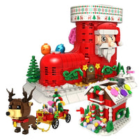 HKM-525971 Christmas Building Block Toy Set - Santa Claus House DIY Assembly Puzzle for Kids 8 Years & Up