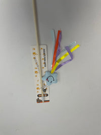 HKM-5260221 Cat Teaser with Wooden Pole and Doll Ribbon for Playtime Fun