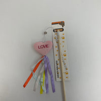 HKM-5260221 Cat Teaser with Wooden Pole and Doll Ribbon for Playtime Fun