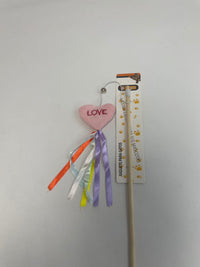 HKM-5260221 Cat Teaser with Wooden Pole and Doll Ribbon for Playtime Fun