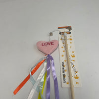 HKM-5260221 Cat Teaser with Wooden Pole and Doll Ribbon for Playtime Fun
