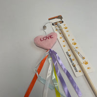 HKM-5260221 Cat Teaser with Wooden Pole and Doll Ribbon for Playtime Fun
