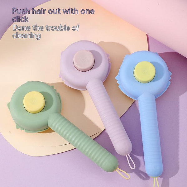 HKM-5260989 Colorful Floating Comb Brush for Cats and Dogs - Plastic Pet Grooming Tool