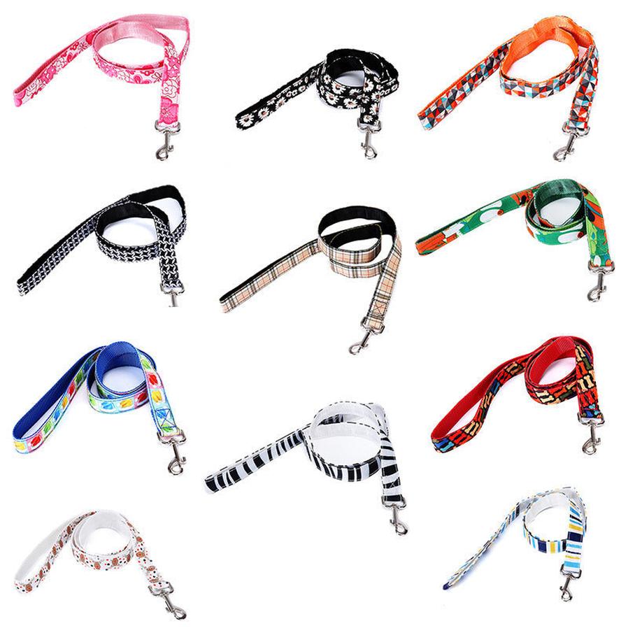 HKM-526099 Multicolor Dog Leash with Check Stripe Design - 2.5cm Width, Imitation Nylon Towing Rope