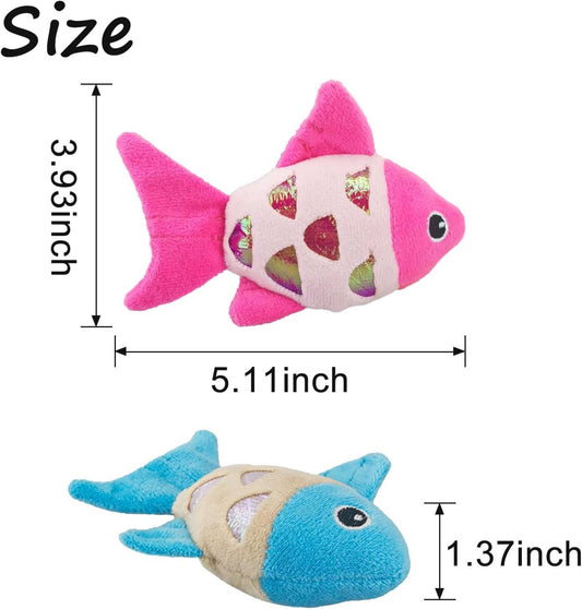 HKM-5262653 Interactive Cat Fish Toys with Crinkle Paper and Catnip - Soft Plush for Chewing and Dental Health