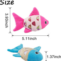 HKM-5262653 Interactive Cat Fish Toys with Crinkle Paper and Catnip - Soft Plush for Chewing and Dental Health