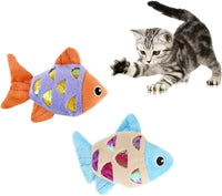 HKM-5262653 Interactive Cat Fish Toys with Crinkle Paper and Catnip - Soft Plush for Chewing and Dental Health