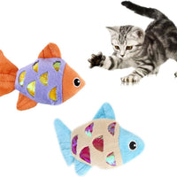 HKM-5262653 Interactive Cat Fish Toys with Crinkle Paper and Catnip - Soft Plush for Chewing and Dental Health