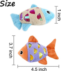 HKM-5262653 Interactive Cat Fish Toys with Crinkle Paper and Catnip - Soft Plush for Chewing and Dental Health