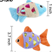 HKM-5262653 Interactive Cat Fish Toys with Crinkle Paper and Catnip - Soft Plush for Chewing and Dental Health