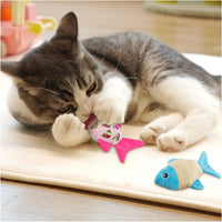 HKM-5262653 Interactive Cat Fish Toys with Crinkle Paper and Catnip - Soft Plush for Chewing and Dental Health
