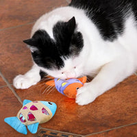 HKM-5262653 Interactive Cat Fish Toys with Crinkle Paper and Catnip - Soft Plush for Chewing and Dental Health