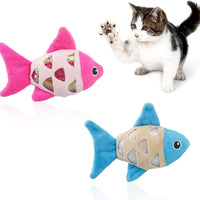 HKM-5262653 Interactive Cat Fish Toys with Crinkle Paper and Catnip - Soft Plush for Chewing and Dental Health