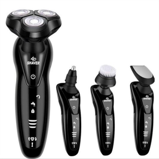 HKM-526291 Zhong Zheng Rechargeable 4D Floating Razor with 3 Rotating Blades and Waterproof Design