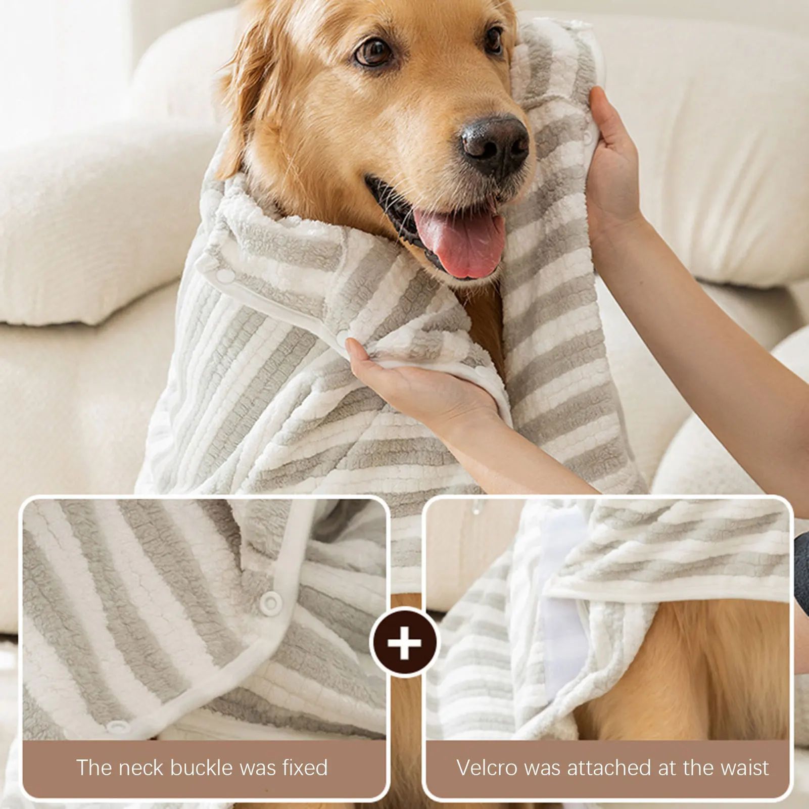 HKM-5264829 Ultra-Absorbent Quick-Drying Bath Towel for Dogs ¨C Ideal for Large, Medium, and Small Breeds