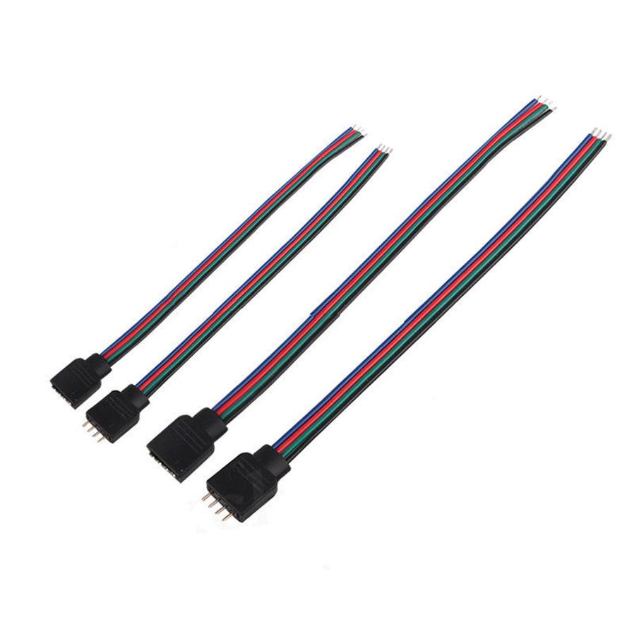HKM-526611 RGB Light Bar Connector Cable - 15cm 4P Male to Female Power Connection Wire