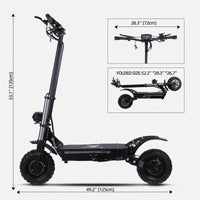 HKM-526739 60V 38AH Electric Scooter with Seat, 6000W Motor, 100-120KM Range, Foldable & Waterproof, Dual Suspension