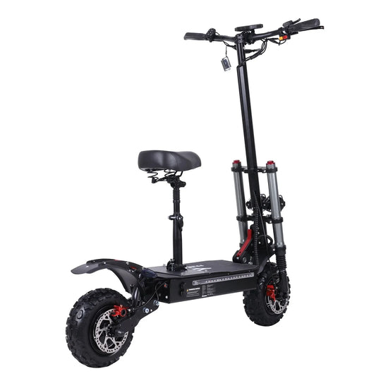 HKM-526739 60V 38AH Electric Scooter with Seat, 6000W Motor, 100-120KM Range, Foldable & Waterproof, Dual Suspension