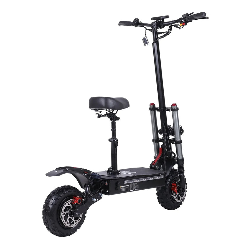 HKM-526739 60V 38AH Electric Scooter with Seat, 6000W Motor, 100-120KM Range, Foldable & Waterproof, Dual Suspension