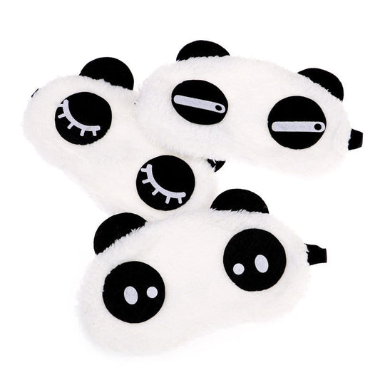 HKM-526803 Eye Makeup Cotton Cover Patch - Soft Cotton Eye Mask with Rubber Band, White & Black, 18x10cm