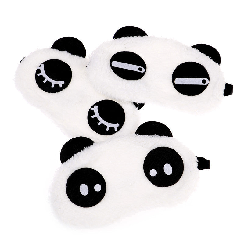 HKM-526803 Eye Makeup Cotton Cover Patch - Soft Cotton Eye Mask with Rubber Band, White & Black, 18x10cm