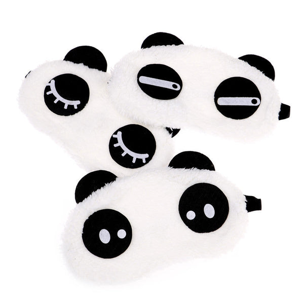 HKM-526803 Eye Makeup Cotton Cover Patch - Soft Cotton Eye Mask with Rubber Band, White & Black, 18x10cm