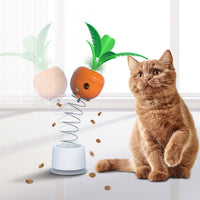 HKM-5268925 Interactive Carrot Tumbler Feeder Toy for Cats - Puzzle Game for Fun and Exercise, 6.3x6.3x9cm
