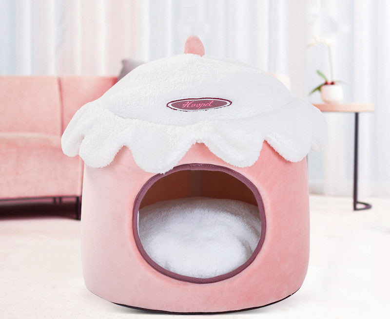HKM-5269181 Winter-Ready Fully Enclosed Removable Washable Dog House for Small Breeds