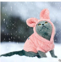 HKM-5269309 Cozy Cotton Plush Cat Outfit in Pink and Grey - Multiple Sizes Available