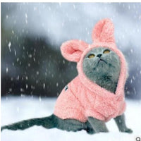 HKM-5269309 Cozy Cotton Plush Cat Outfit in Pink and Grey - Multiple Sizes Available