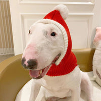 HKM-5269949 Cozy Red Woolen Hat for Pets - Sizes S to XL for Autumn and Winter