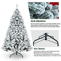 HKM-526995 Eco-Friendly PVC Flocked Artificial Christmas Tree 9ft (180cm) Fireproof Hinged Design for Festive Decorations