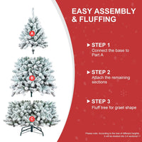 HKM-526995 Eco-Friendly PVC Flocked Artificial Christmas Tree 9ft (180cm) Fireproof Hinged Design for Festive Decorations