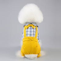 HKM-5270717 Stylish Cotton Dog Clothes for Spring and Summer – Yellow & Khaki, Sizes S to XXL