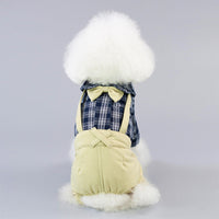 HKM-5270717 Stylish Cotton Dog Clothes for Spring and Summer – Yellow & Khaki, Sizes S to XXL