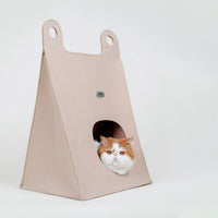 HKM-5271101 All-Weather Cat House in Khaki and Green with Multi-Functional Design