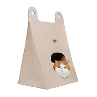 HKM-5271101 All-Weather Cat House in Khaki and Green with Multi-Functional Design