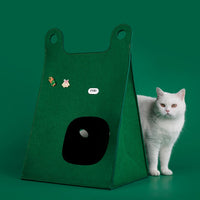 HKM-5271101 All-Weather Cat House in Khaki and Green with Multi-Functional Design