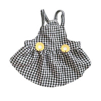 HKM-527123 French Bucket Tutu Skirt with Bubble Suspenders in Black/White and Green/White Lattice Patterns